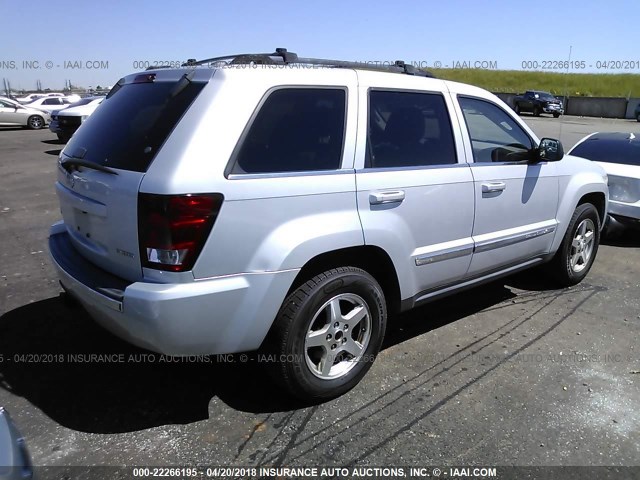 1J4HR58N55C575247 - 2005 JEEP GRAND CHEROKEE LIMITED SILVER photo 4