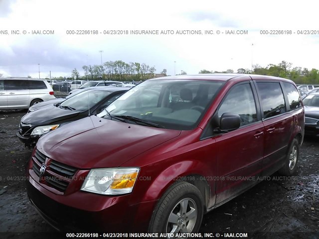 1D8HN44E39B520357 - 2009 DODGE GRAND CARAVAN SE MAROON photo 2