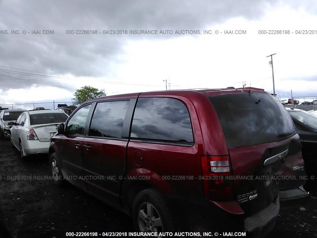 1D8HN44E39B520357 - 2009 DODGE GRAND CARAVAN SE MAROON photo 3