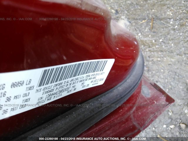 1D8HN44E39B520357 - 2009 DODGE GRAND CARAVAN SE MAROON photo 9