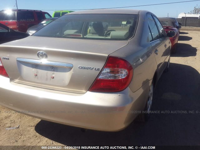 4T1BE32K93U736440 - 2003 TOYOTA CAMRY LE/XLE/SE BROWN photo 4