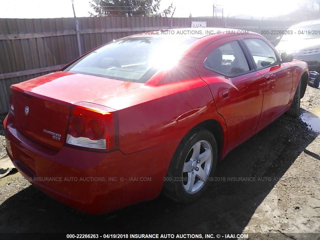 2B3KA33V99H555120 - 2009 DODGE CHARGER SXT RED photo 4