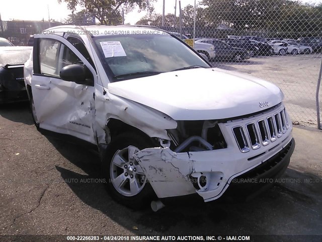 1C4NJCBB4GD792921 - 2016 JEEP COMPASS SPORT WHITE photo 1