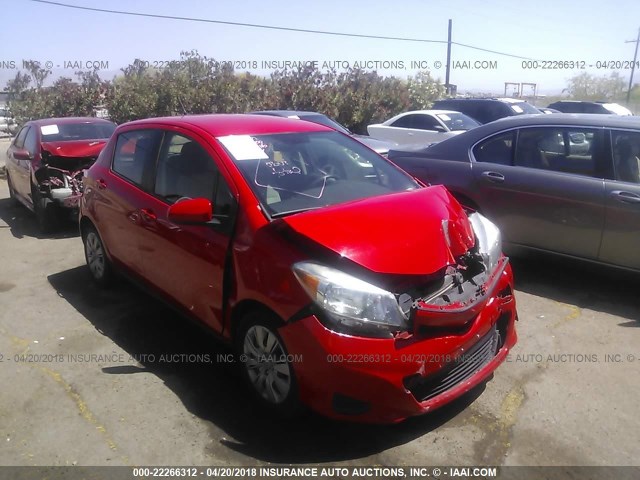 JTDKTUD34DD556709 - 2013 TOYOTA YARIS RED photo 1