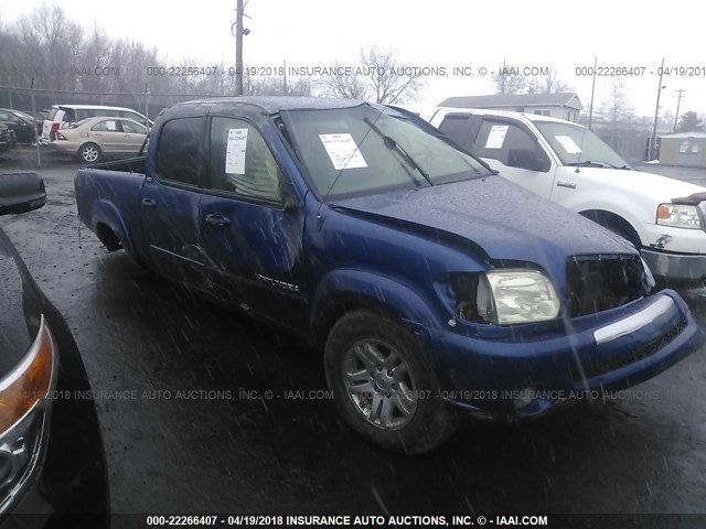 5TBDT44186S522358 - 2006 TOYOTA TUNDRA DOUBLE CAB SR5 BLUE photo 1