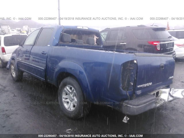 5TBDT44186S522358 - 2006 TOYOTA TUNDRA DOUBLE CAB SR5 BLUE photo 3