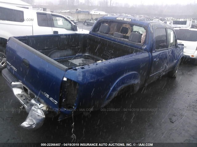 5TBDT44186S522358 - 2006 TOYOTA TUNDRA DOUBLE CAB SR5 BLUE photo 4