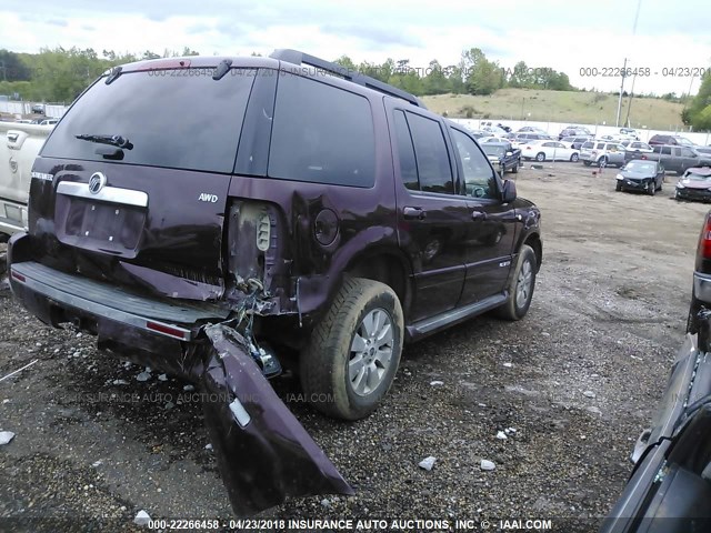 4M2EU47E08UJ11469 - 2008 MERCURY MOUNTAINEER LUXURY BURGUNDY photo 4