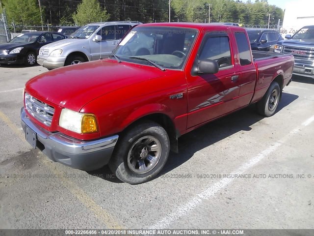 1FTYR44V03PA20718 - 2003 FORD RANGER SUPER CAB RED photo 2