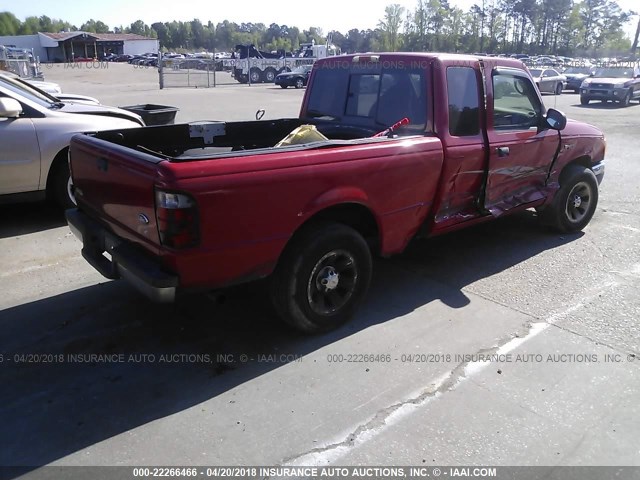 1FTYR44V03PA20718 - 2003 FORD RANGER SUPER CAB RED photo 4