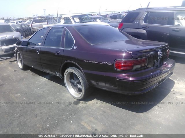 1G1BL52P6SR152735 - 1995 CHEVROLET IMPALA SS CLASSIC/SS MAROON photo 3
