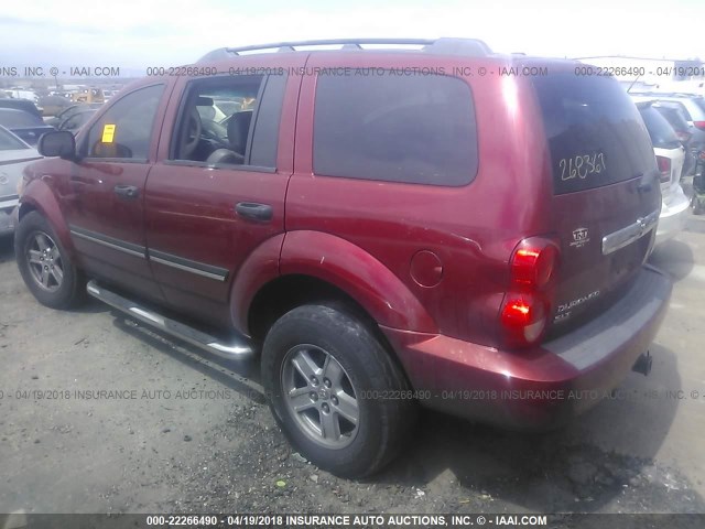 1D8HD48P47F514829 - 2007 DODGE DURANGO SLT RED photo 3