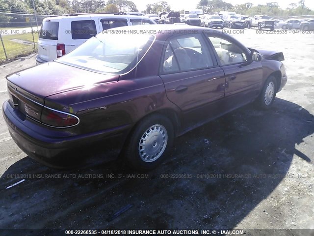 2G4WY55J211177975 - 2001 BUICK CENTURY LIMITED MAROON photo 4