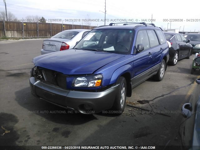 JF1SG65644H762054 - 2004 SUBARU FORESTER 2.5XS BLUE photo 2