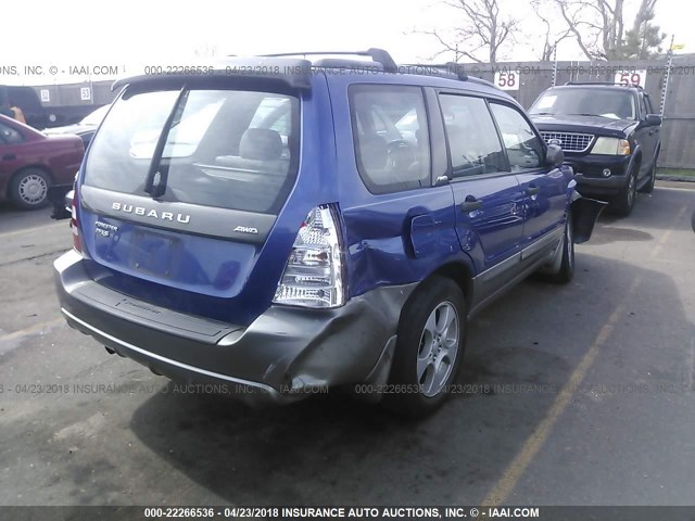 JF1SG65644H762054 - 2004 SUBARU FORESTER 2.5XS BLUE photo 4