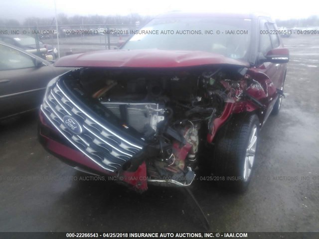 1FM5K8F82HGC70003 - 2017 FORD EXPLORER LIMITED 红色 照片 6