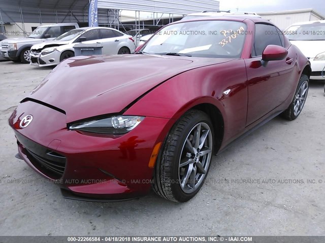 JM1NDAM73J0203554 - 2018 MAZDA MX-5 MIATA GRAND TOURING RED photo 2