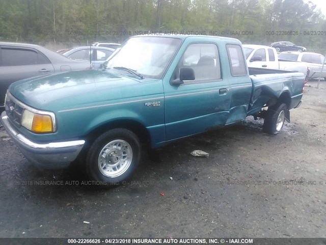 1FTCR14A8RTA56307 - 1994 FORD RANGER SUPER CAB GREEN photo 2