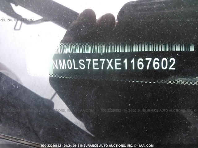 NM0LS7E7XE1167602 - 2014 FORD TRANSIT CONNECT XL WHITE photo 9