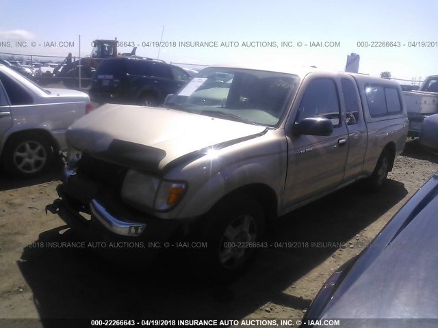 4TAVL52N7YZ635979 - 2000 TOYOTA TACOMA XTRACAB TAN photo 2