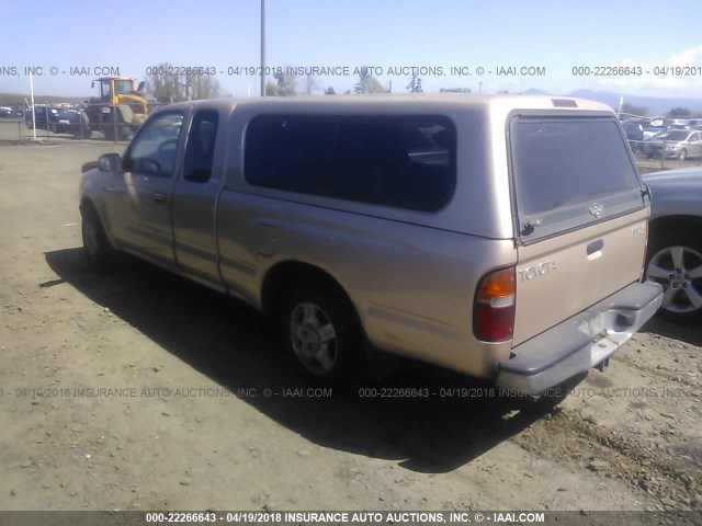 4TAVL52N7YZ635979 - 2000 TOYOTA TACOMA XTRACAB TAN photo 3