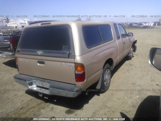 4TAVL52N7YZ635979 - 2000 TOYOTA TACOMA XTRACAB TAN photo 4