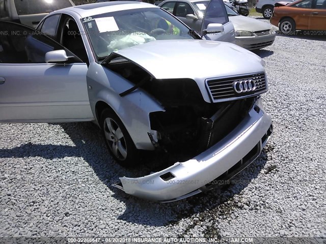 WAUJT64B22N067275 - 2002 AUDI A6 3 SILVER photo 6