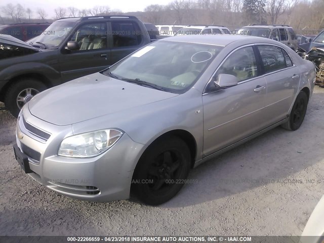 1G1ZH57B08F164693 - 2008 CHEVROLET MALIBU 1LT SILVER photo 2