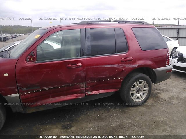 4M2ZU66E02ZJ03297 - 2002 MERCURY MOUNTAINEER  BURGUNDY photo 6