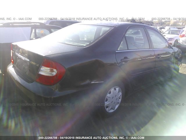 JTDBE30K920028542 - 2002 TOYOTA CAMRY LE/XLE/SE იასამნისფერი ფოტო 4