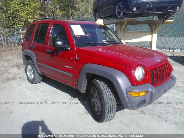 1J4GL48K34W105812 - 2004 JEEP LIBERTY SPORT RED photo 1