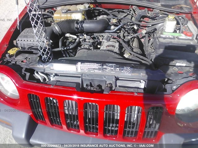 1J4GL48K34W105812 - 2004 JEEP LIBERTY SPORT RED photo 10