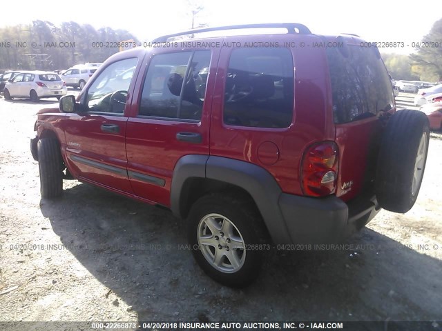 1J4GL48K34W105812 - 2004 JEEP LIBERTY SPORT 红色 照片 3