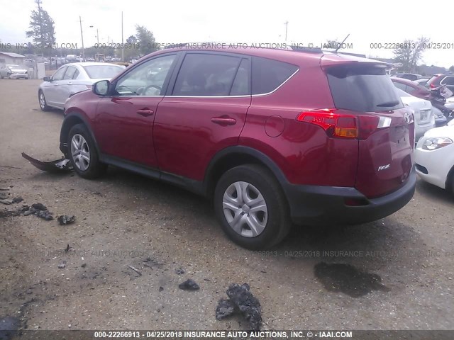 2T3ZFREV3FW148601 - 2015 TOYOTA RAV4 LE RED photo 3