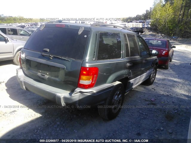 1J4G248S0YC334930 - 2000 JEEP GRAND CHEROKEE LAREDO GREEN photo 4