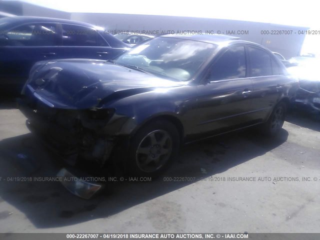 5NPEU46F36H012605 - 2006 HYUNDAI SONATA GLS/LX GRAY photo 2