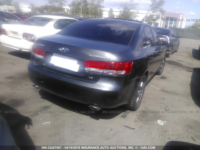 5NPEU46F36H012605 - 2006 HYUNDAI SONATA GLS/LX GRAY photo 4