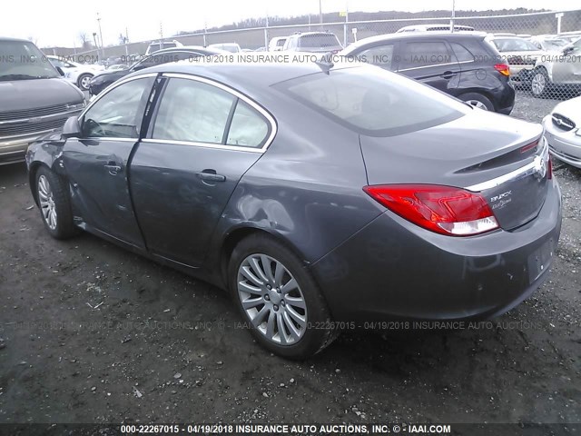 W04GS5EC3B1004902 - 2011 BUICK REGAL CXL GRAY photo 3