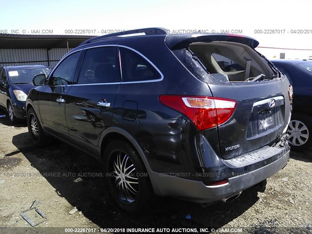 KM8NU13C08U027446 - 2008 HYUNDAI VERACRUZ GLS/SE/LIMITED BLACK photo 3