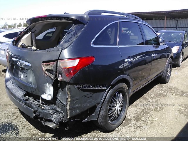 KM8NU13C08U027446 - 2008 HYUNDAI VERACRUZ GLS/SE/LIMITED BLACK photo 4