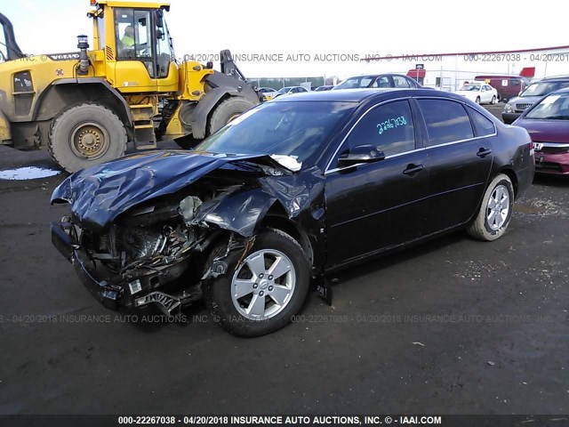 2G1WT58K679359320 - 2007 CHEVROLET IMPALA LT BLACK photo 2