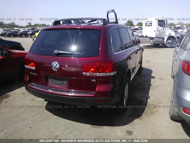 WVGZG77L25D020340 - 2005 VOLKSWAGEN TOUAREG 3.2 RED photo 4