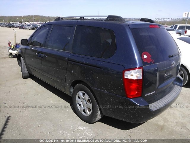 KNDMB233166022382 - 2006 KIA SEDONA EX/LX BLUE photo 3