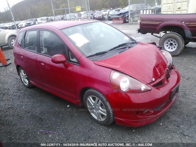 JHMGD38687S027246 - 2007 HONDA FIT S RED photo 1