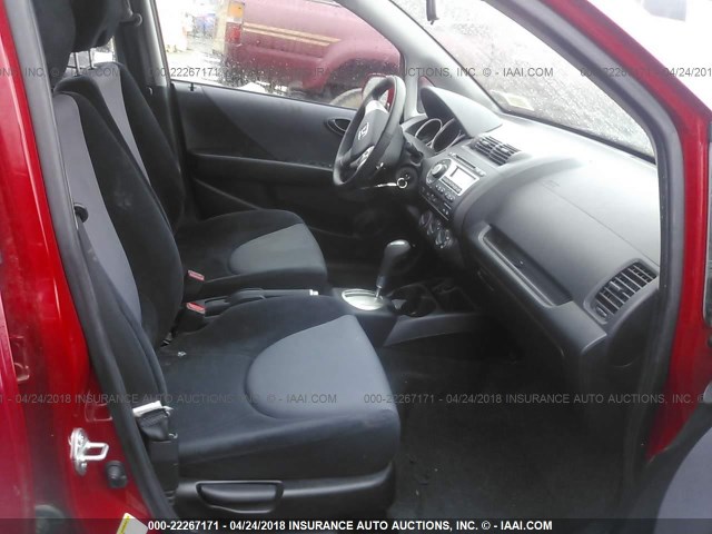 JHMGD38687S027246 - 2007 HONDA FIT S RED photo 5