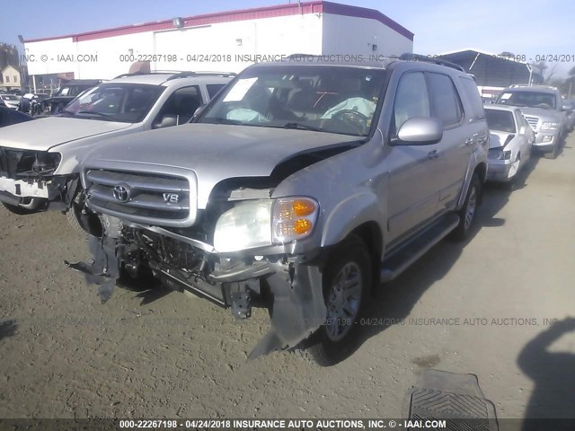 5TDZT38A23S204555 - 2003 TOYOTA SEQUOIA LIMITED SILVER photo 2
