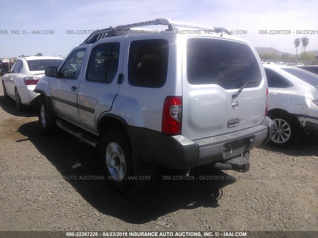 5N1ED28T12C585365 - 2002 NISSAN XTERRA XE/SE SILVER photo 3