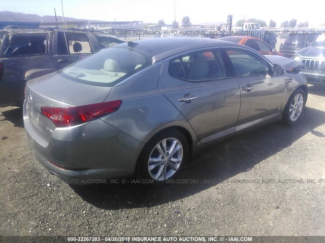 5XXGN4A75CG043139 - 2012 KIA OPTIMA EX GRAY photo 4