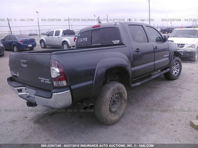 5TFJU4GN8CX023748 - 2012 TOYOTA TACOMA DOUBLE CAB PRERUNNER GRAY photo 4