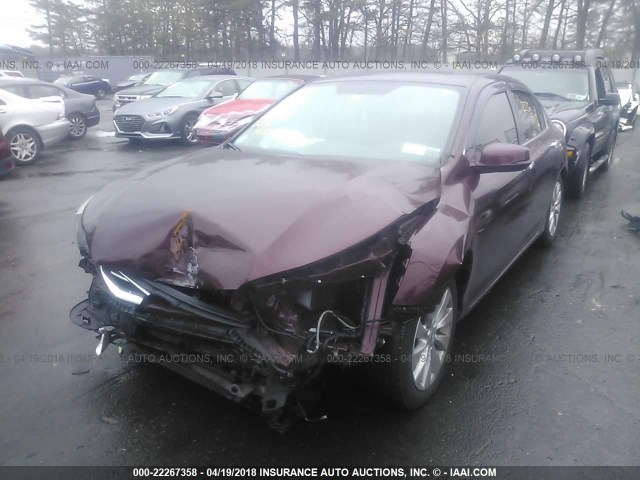 1HGCR2F7XEA147254 - 2014 HONDA ACCORD EX BURGUNDY photo 2